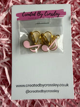 Load image into Gallery viewer, Pink Music Note Clip On Earrings

