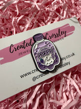 Load image into Gallery viewer, Grape Drink Cat Pin Badge
