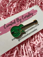 Load image into Gallery viewer, Green Guitar Pin Badge
