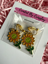 Load image into Gallery viewer, Sunflower Clip On Earrings

