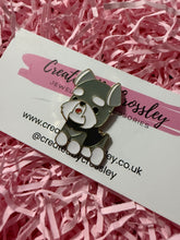 Load image into Gallery viewer, Grey Dog Pin Badge

