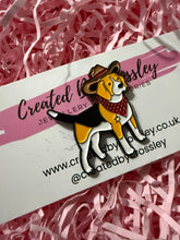 Load image into Gallery viewer, Cowboy Dog Pin Badge
