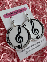 Load image into Gallery viewer, Large Music Charm Earrings
