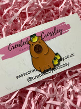 Load image into Gallery viewer, Apple Capybara Pin Badge
