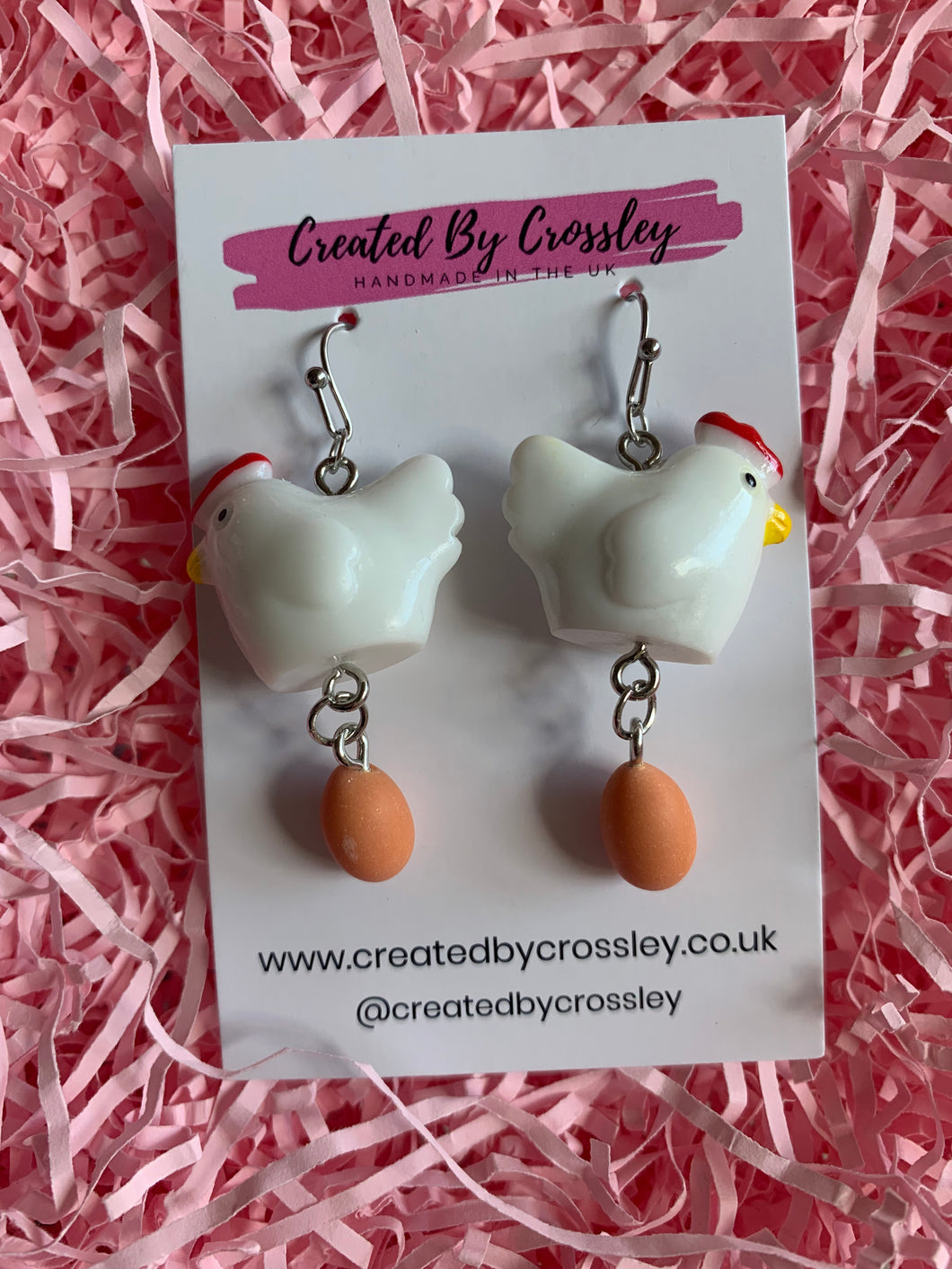 Chicken and Egg Charm Earrings