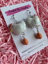Load image into Gallery viewer, Chicken and Egg Charm Earrings
