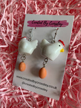 Load image into Gallery viewer, Chicken and Egg Charm Earrings
