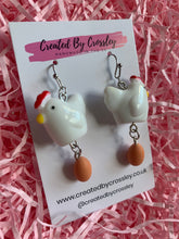 Load image into Gallery viewer, Chicken and Egg Charm Earrings
