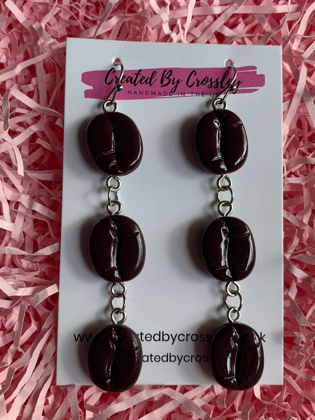 Coffee Bean Trio Charm Earrings