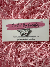 Load image into Gallery viewer, Sparkly Paper Airplane Pin Badge
