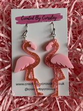 Load image into Gallery viewer, Flamingo Charm Earrings
