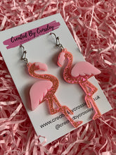 Load image into Gallery viewer, Flamingo Charm Earrings
