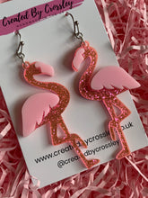Load image into Gallery viewer, Flamingo Charm Earrings
