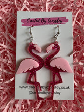 Load image into Gallery viewer, Flamingo Charm Earrings
