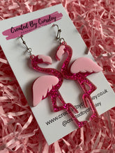 Load image into Gallery viewer, Flamingo Charm Earrings
