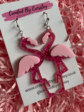 Load image into Gallery viewer, Flamingo Charm Earrings
