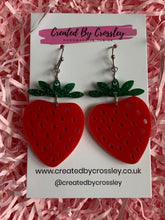 Load image into Gallery viewer, Statement Strawberry Charm Earrings
