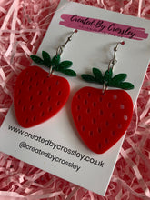 Load image into Gallery viewer, Statement Strawberry Charm Earrings
