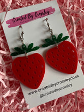 Load image into Gallery viewer, Statement Strawberry Charm Earrings
