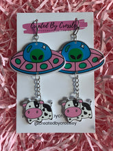 Load image into Gallery viewer, Cow Abduction Charm Earrings
