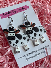 Load image into Gallery viewer, Cow Charm Earrings
