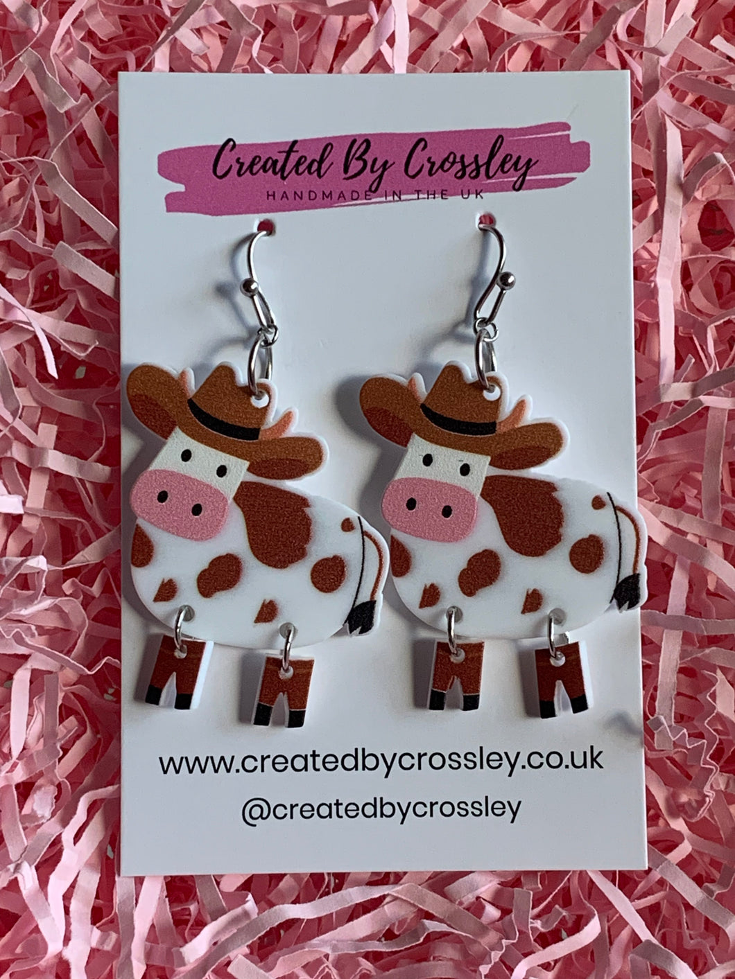 Cow Charm Earrings