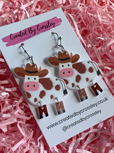 Load image into Gallery viewer, Cow Charm Earrings
