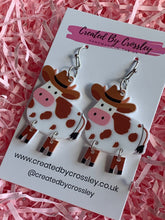 Load image into Gallery viewer, Cow Charm Earrings
