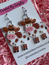 Load image into Gallery viewer, Cow Charm Earrings
