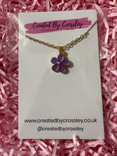 Load image into Gallery viewer, Purple Flower Charm Necklace
