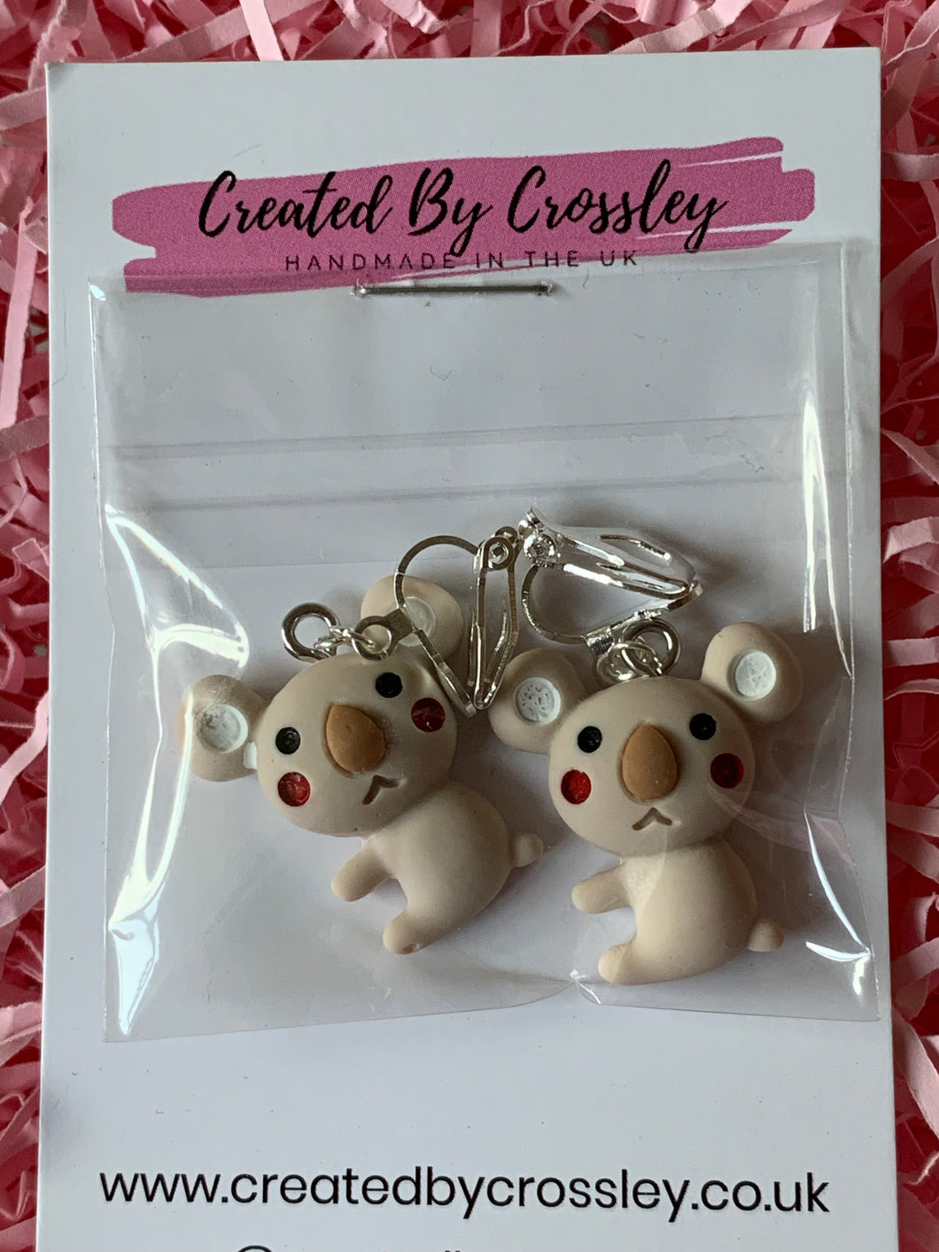 Koala Clip On Earrings