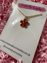 Load image into Gallery viewer, Red Flower Charm Necklace
