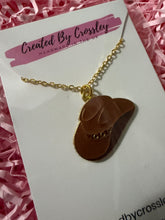 Load image into Gallery viewer, Brown Cowboy Hat Charm Necklace

