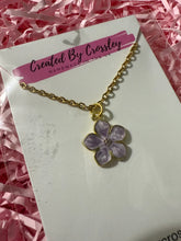 Load image into Gallery viewer, Purple Flower Charm Necklace
