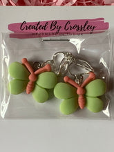 Load image into Gallery viewer, Green Butterfly Clip On Earrings
