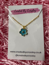 Load image into Gallery viewer, Blue Flower Charm Necklace
