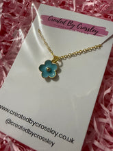 Load image into Gallery viewer, Blue Flower Charm Necklace

