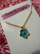 Load image into Gallery viewer, Blue Flower Charm Necklace
