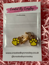 Load image into Gallery viewer, Yellow Paw Print Clip On Earrings
