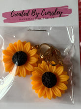 Load image into Gallery viewer, Orange Sunflower Clip On Earrings
