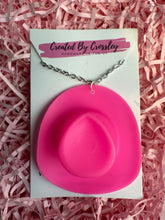Load image into Gallery viewer, Large Pink Cowboy Hat Charm Necklace
