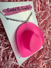 Load image into Gallery viewer, Large Pink Cowboy Hat Charm Necklace
