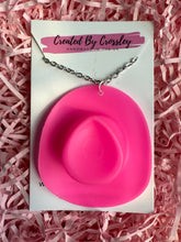 Load image into Gallery viewer, Large Pink Cowboy Hat Charm Necklace

