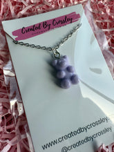 Load image into Gallery viewer, Purple Gummy Bear Charm Necklace
