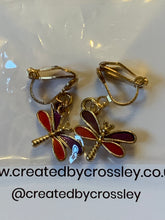 Load image into Gallery viewer, Dragonfly Clip On Earrings
