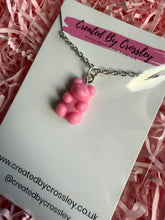Load image into Gallery viewer, Pink Gummy Bear Charm Necklace
