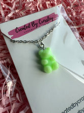 Load image into Gallery viewer, Green Gummy Bear Charm Necklace
