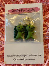 Load image into Gallery viewer, Green Dino Clip On Earrings
