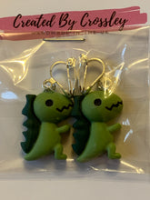 Load image into Gallery viewer, Green Dino Clip On Earrings
