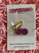 Load image into Gallery viewer, Purple Smiley Face Clip On Earrings
